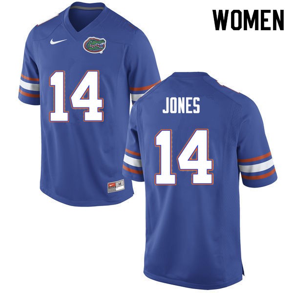 Women #14 Emory Jones Florida Gators College Football Jerseys Blue